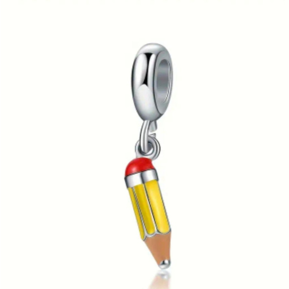 Pencil Charm - Jewelry - One Size - Yellow & Red